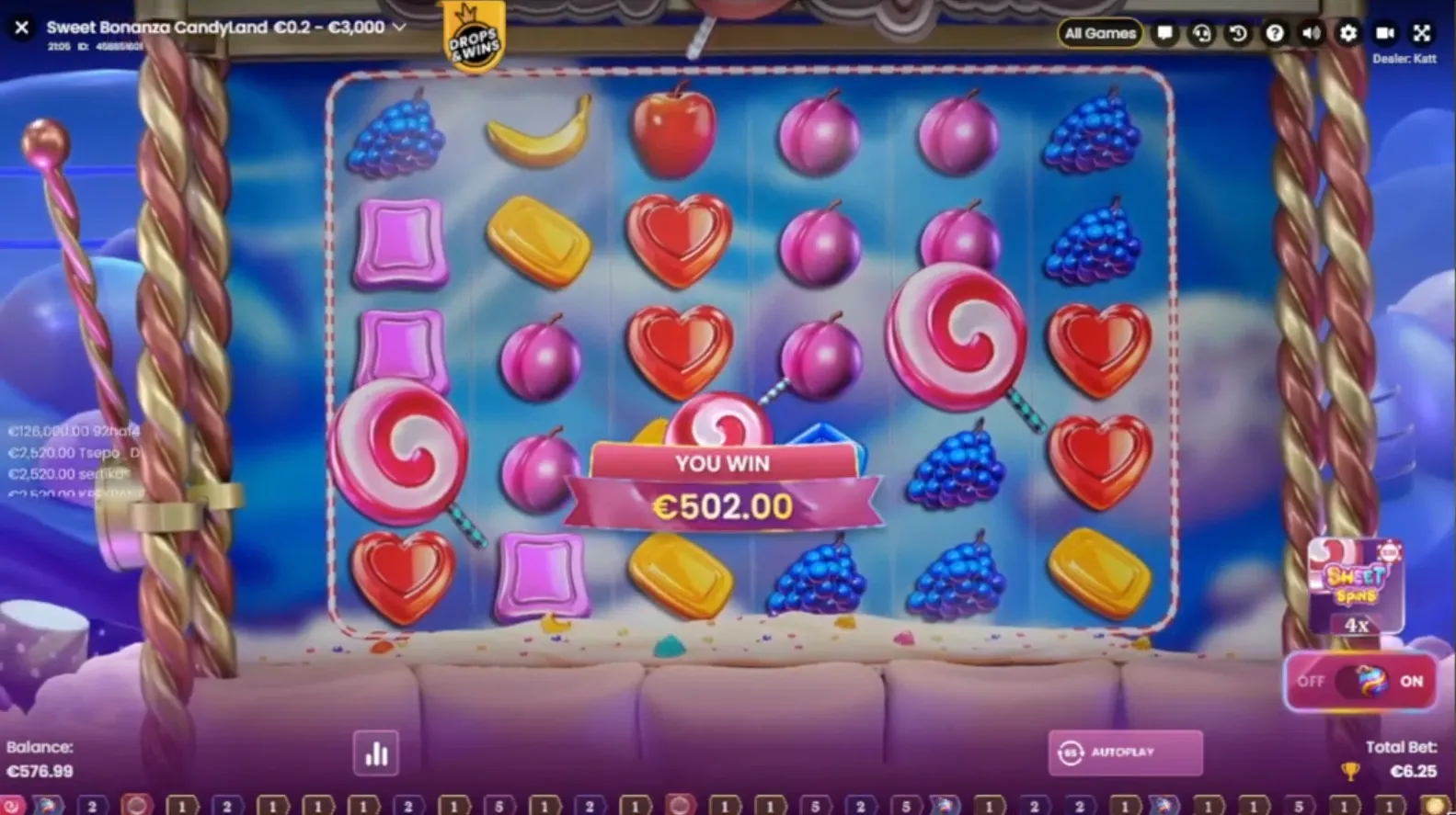 Sweet Bonanza slot machine by Pragmatic Play