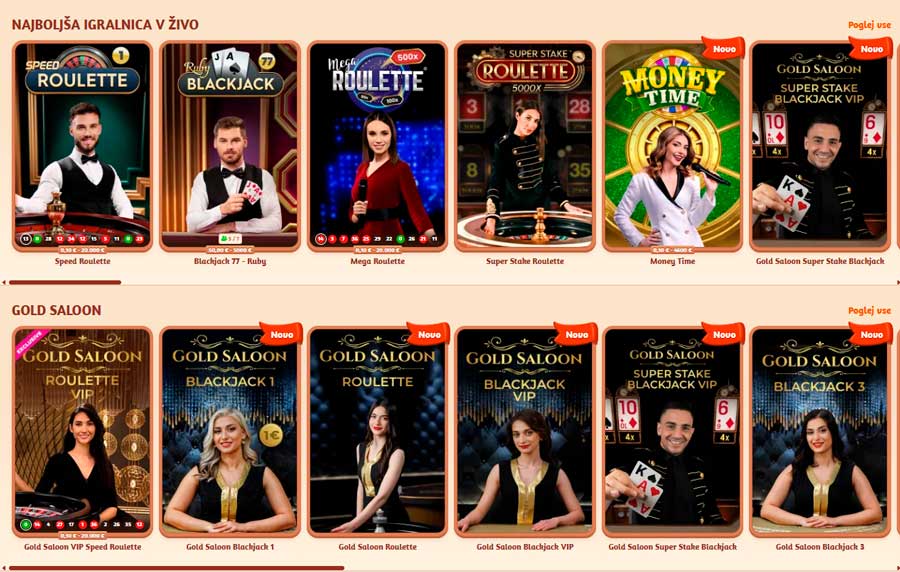 Igre v živo v Billybets Casino