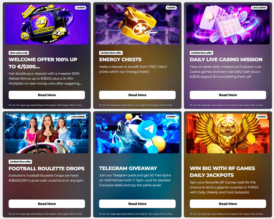 Bonusi v Energy Casino
