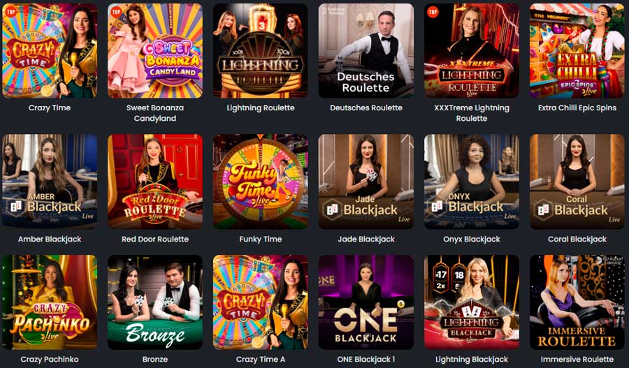 Igre v živo v Spinline Casino