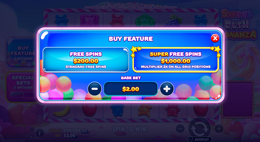 sweet rush bonanza